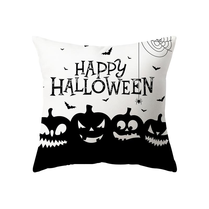 Black and White Pumpkin Alphabet Throw Pillow Cover Halloween Theme Throw Pillow Cover Sofa Chair Bed Cushion Cover Home Decor