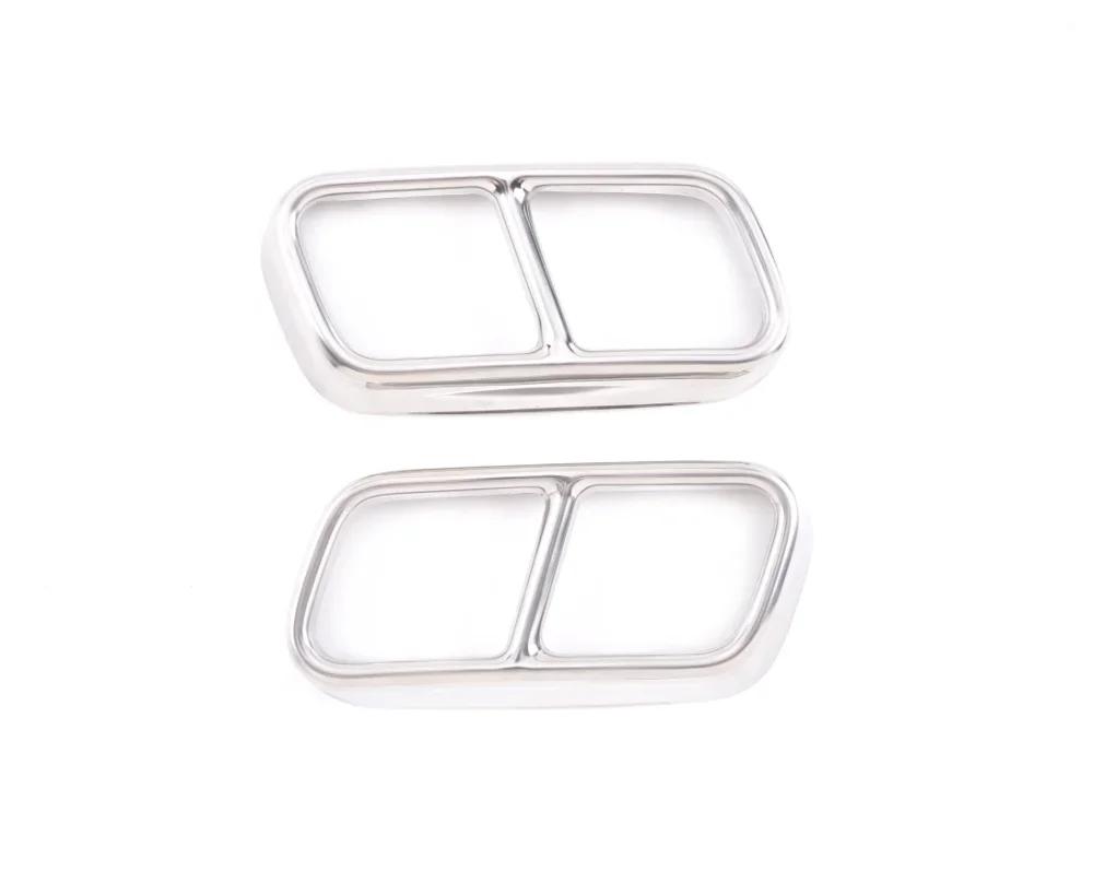 

Silver/Glossy Black Car Exhaust Muffler Pipe Cover Trims Stainless Steel Exterior Parts For BMW 7 Series F01 2009-2014