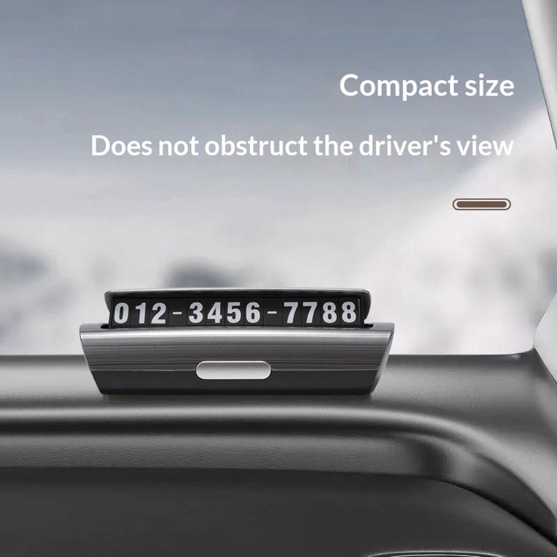 Car Temporary Parking Number Plate Luminous Phone Hidden Moving Car Number Creative Simple Number Plate Dashboard Ornament