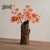 Boho Style Room Decor 3D Printed Tree Stump Ornament Creative Vase Natural Realistic Hole Prop Pen Holder Retro Brown Desktop Organizer for