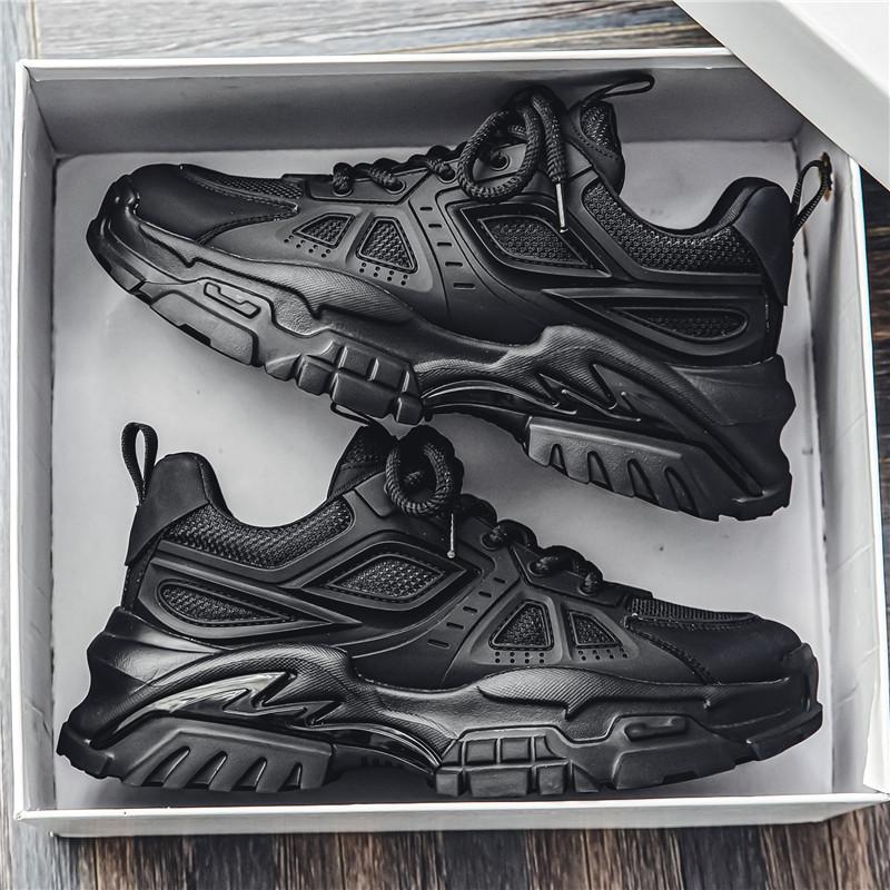 

Мужская обувь весна новая дышащая сетка модная повседневная спортивная обувь подростки низкий верх толстая подошва кроссовки для папы 44