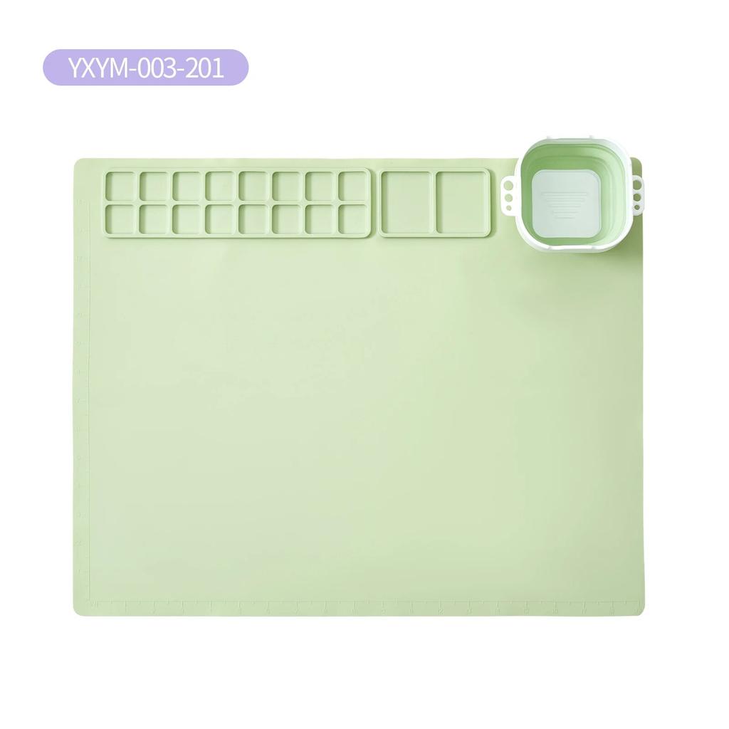 Tappetino da disegno in silicone riutilizzabile con ventosa per bambini, popolare per bambini, con tappetino da pittura in silicone per arte e tazza