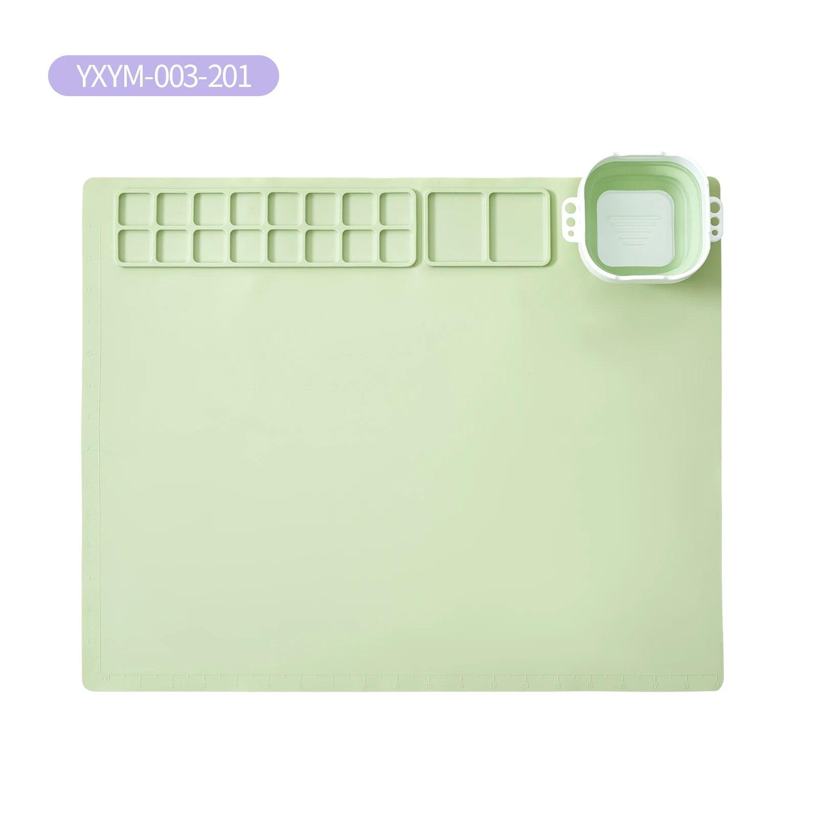 

Популярный детский многоразовый силиконовый коврик на присоске для рисования с чашкой, силиконовый коврик для рисования зелёный