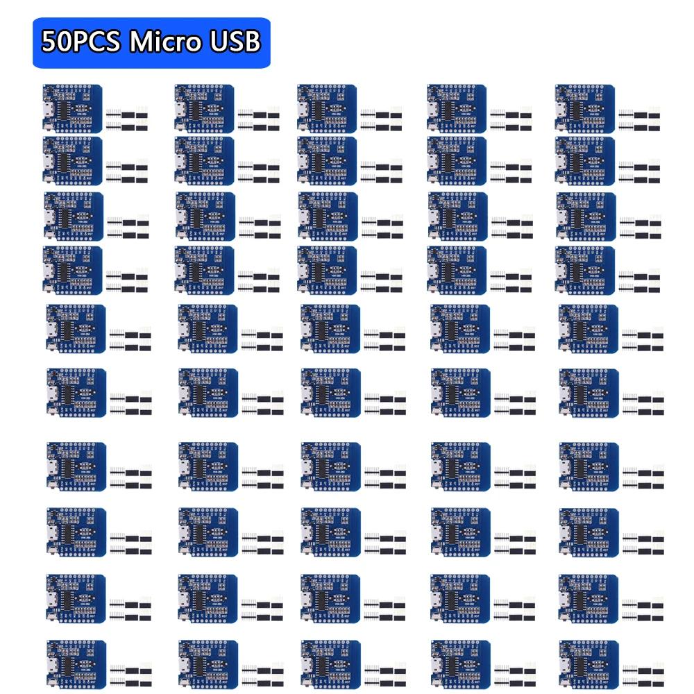 50-1PCS ESP8266 ESP-12F ESP-12 Type-C USB Wemos D1 Mini Wifi Development Board D1 Mini Nodemcu Lua Iot Board 3.3V Met Pins