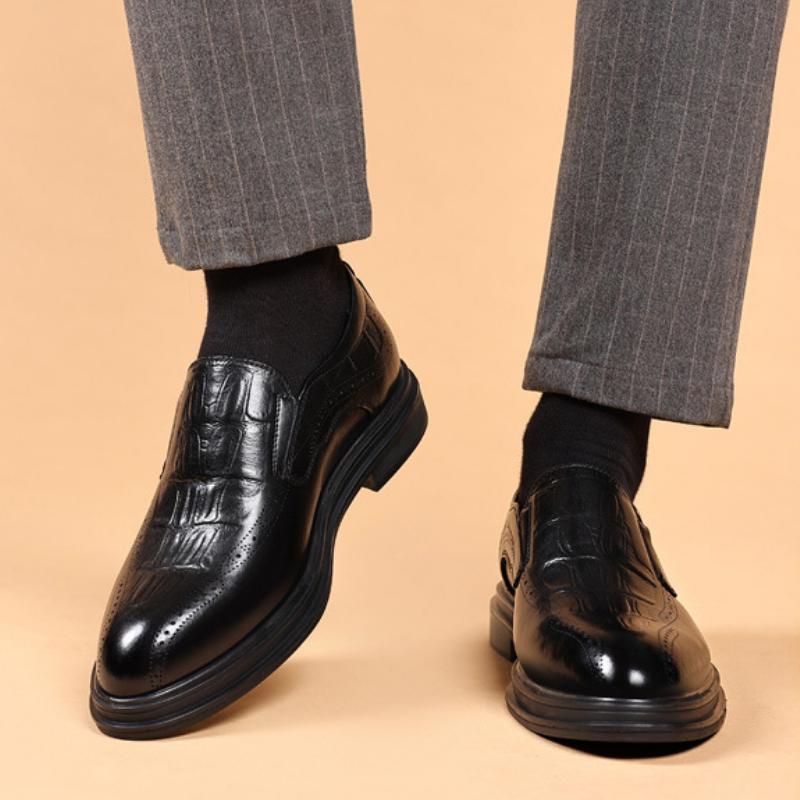Fashion British Cowl Leather Men's Wedding Shoes Fashion Platform Business Men's Dress Shoes Designer Spring Autumn Brogue Shoe Male
