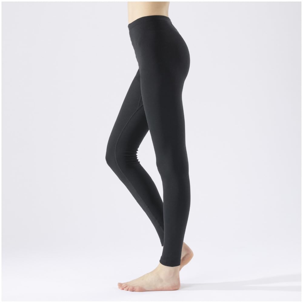 Mizuno Breath Thermo Medium Thickness for Active Long Size C2JBA832 Underwear, Heat-Generating Material, Tights, Women's, Black, LL,