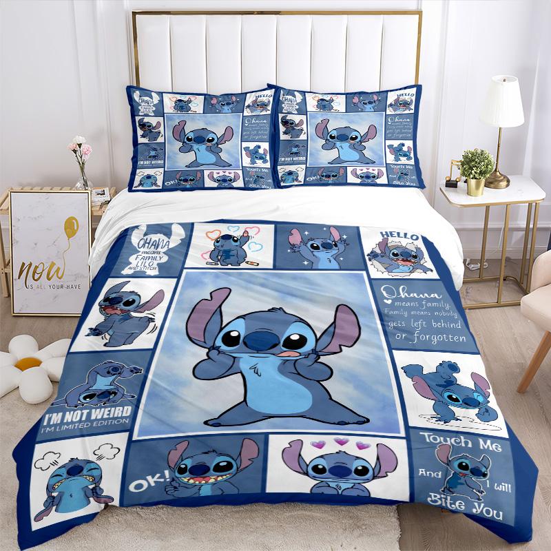 Lilo Stitch Collage Print 3Pcs Bedding Setduvet Cover With 2 Bedropillowcase Home Birthday Gift