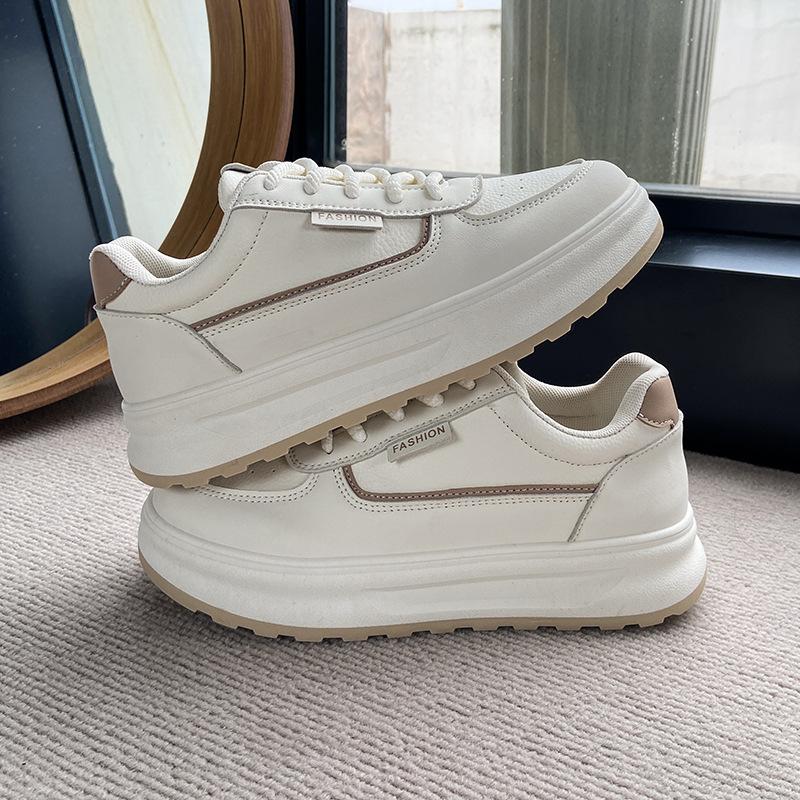 

2025 весна маленькие белые туфли новая корейская версия ins женские туфли студенческая платформа спортивные кеды повседневная уличная съемка шнуровка 40