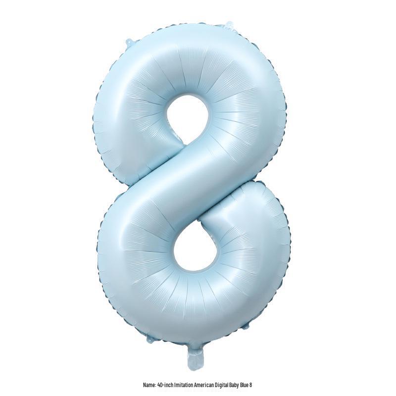 40-Inch Baby Pink & Blue Number Balloons for 100-Day or First Birthday Party Decorations