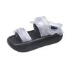 Lace Lace One-word Drag Women's Summer New Thick-soled Retro Outer Slippers Heightened Small Cool Slippers