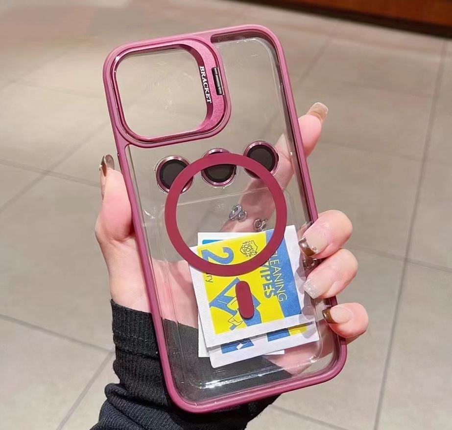 Luxury Magnetic Shockproof Phone Case For iPhone 16 15 14 13 12 11 Pro Max 14 15 16 Plus Funda Stand Glass Lens Protection Cover