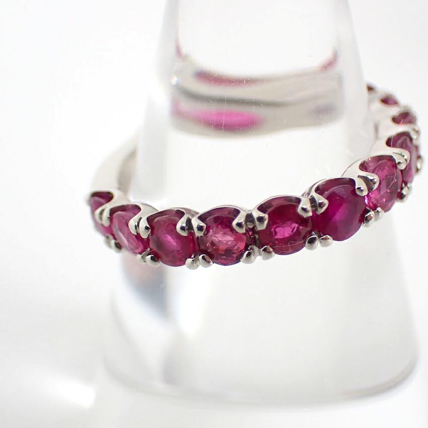 [New] Pt900 Ruby Eternity Ring/Size 13/j34-1