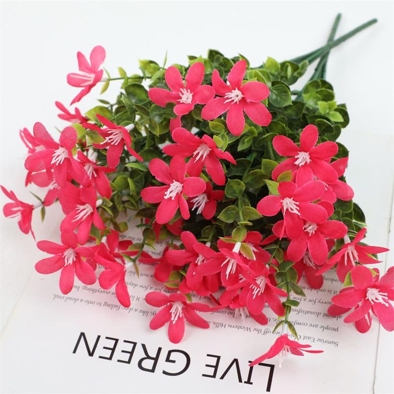 Simulated Flowers Orchid Plum Bouquet Wedding Handheld Flowers Home Decoration Small Fresh Simulated Green Plants Eucalyptus