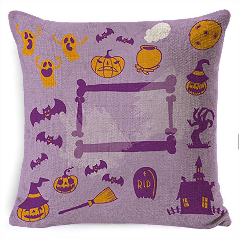 Throw Pillow Halloween Pillow Case Linen Car Cushion Sofa Pillow Case Nordic Style