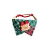 Checkered Pattern Christmas Pet Collar Soft Cloth Santa Claus Bib  Winter Gathering
