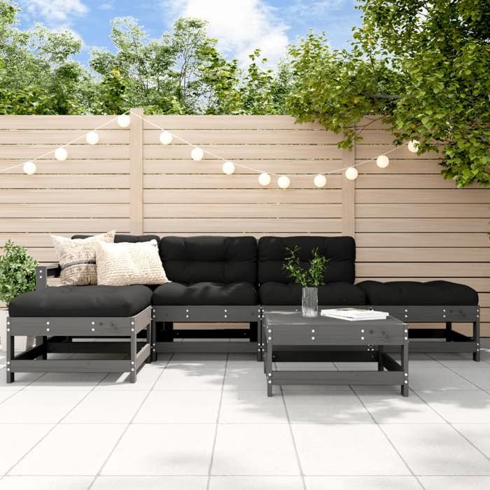 VidaXL Garden Lounge Set with Cushions 6 Pcs, Sofas with Backrest and Armrest, Furniture Set with Coffee Table Patio 3185908