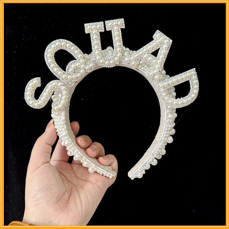 Accessories Handmade European American Party Headband Beaded Bridal Vintage Pearl Hair Bride Pearl Headband