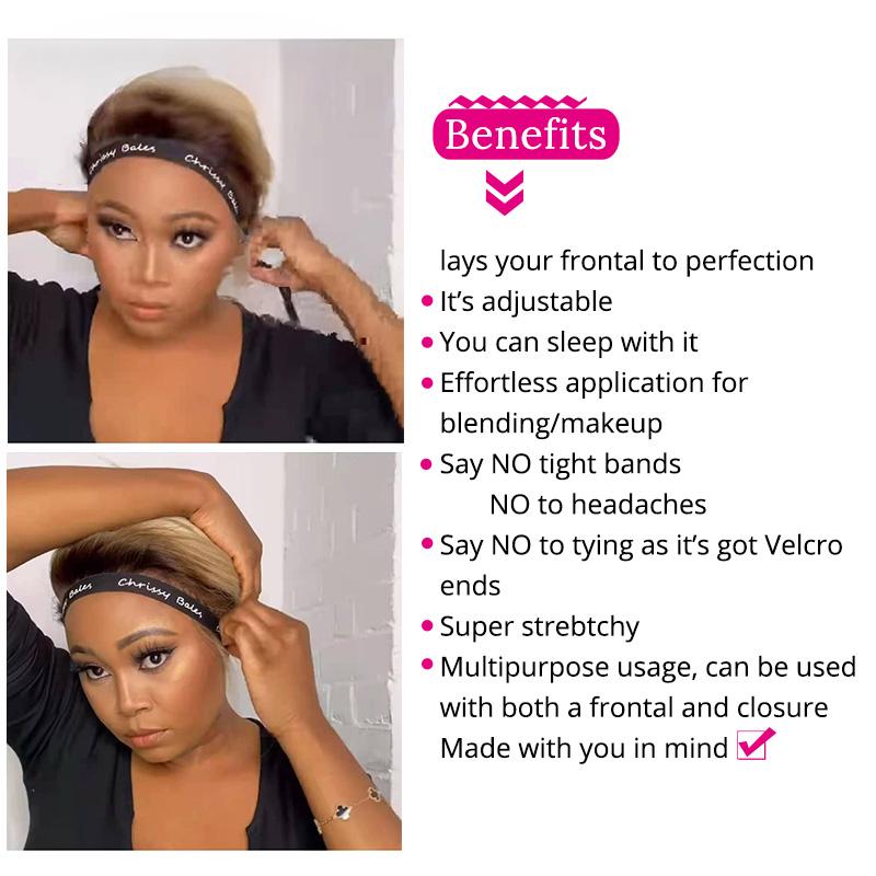 Wig Band For Edges Melt Band For Lace Wigs Adjustable Magic Sticker Edge Slayer Band Width Elastic Band for Hair Edges