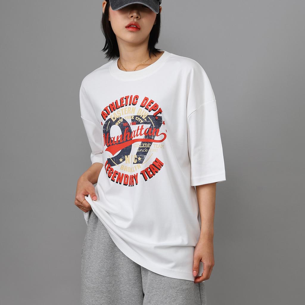 Seutailligseu 97 Manhattan Pure Cotton Oversized Short Sleeve T-Shirt 3 Colors