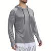 Sports Fitness Men's Hooded Long-Sleeved Sweatshirt, High-Elastic Quick-Drying Running Pullover Top