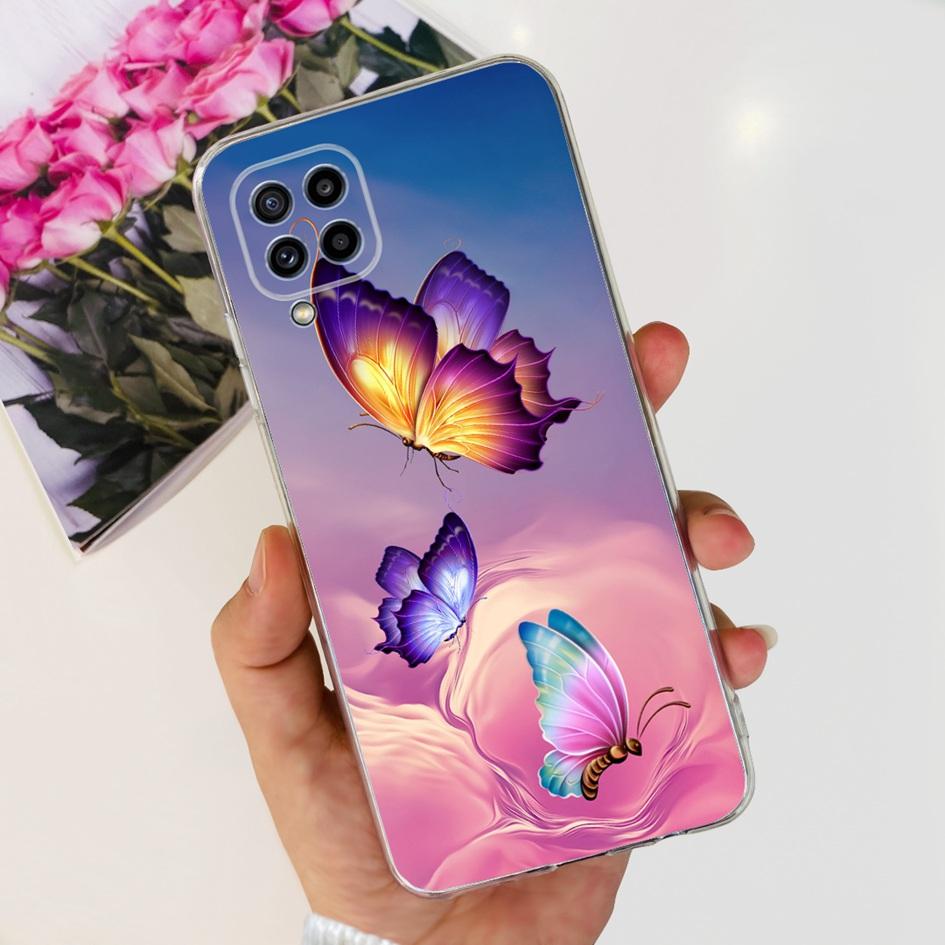 For Samsung Galaxy M32 Case SM-M325F Cover Popular Flower Clear Silicone Soft TPU Funda For Samsung M32 4G M 32 GalaxyM32 Bumper