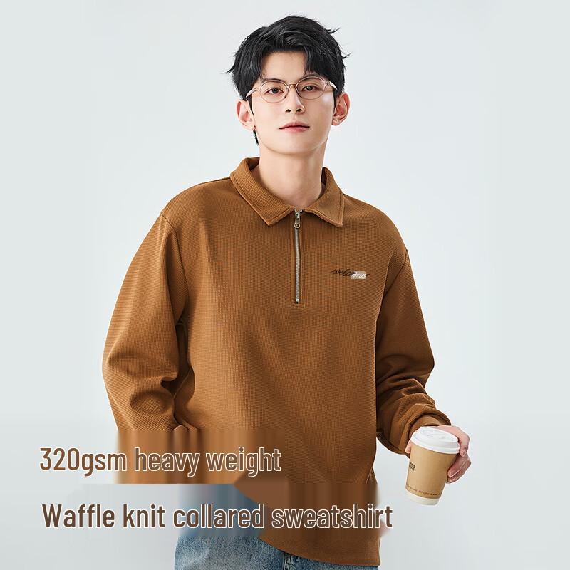 Baleno Men's Waffle Knit Polo Sweatshirt