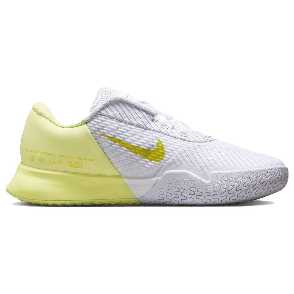 Nike Court Air Zoom Vapor Pro 2 HC Hvit Høy Spenning Dame Sneakers Lysende-Grønn DR6192-104