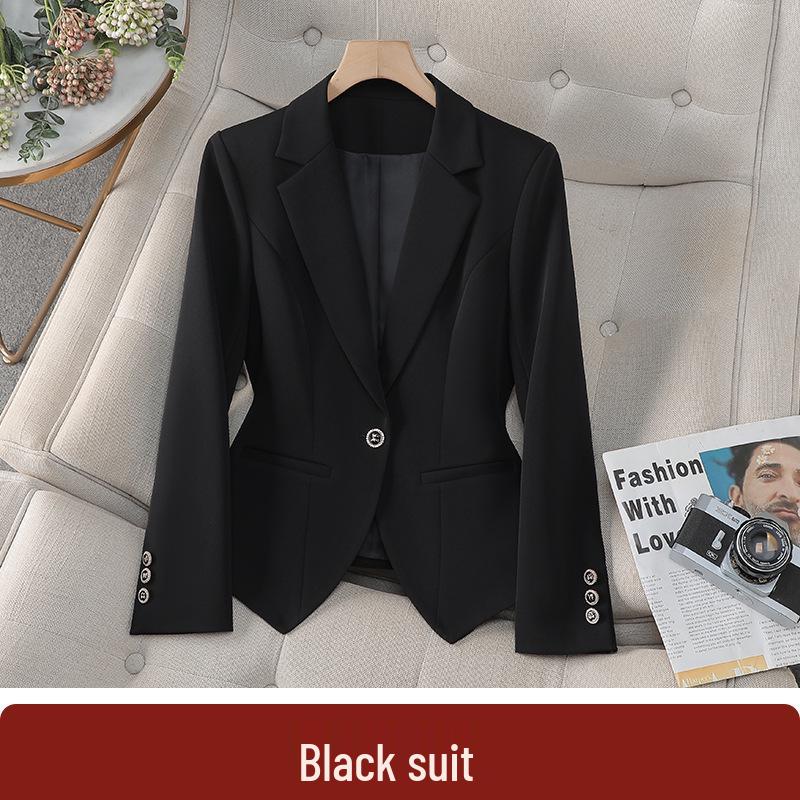 2025 Women's White Blazer: Versatile, Slimming, Long-Sleeve Western-Style Jacket for Spring & Autumn.