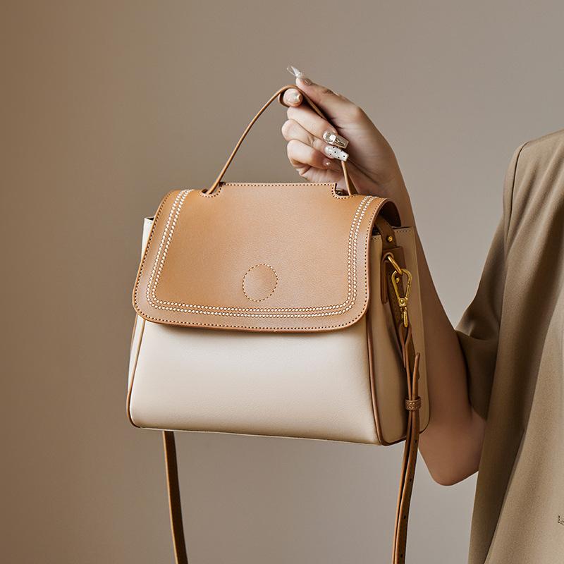 Mrs. Qiao Mother's Day Gift Bag 2025 New Women's Handbag Female Crossbody Bag Mom Bag Genuine Leather Women's Bag