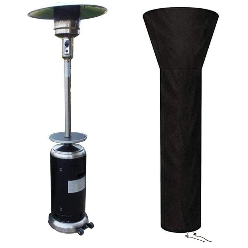 Waterproof 210D Oxford Black Umbrella Heater Cover for Garden Patio Fan-Shaped