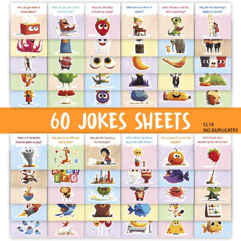60 Sheets Fun Lunch Box Notes for Kids - Reusable Joke Pads with Soft Binding 82x82mm- Non-Repeating Design Easy Peel Off