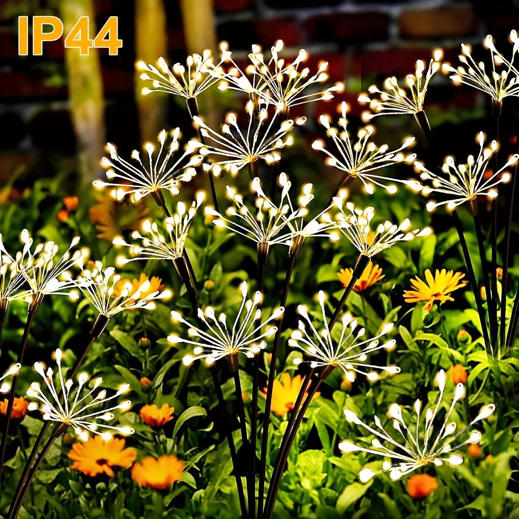 Solar Powered Fireworks Light Warm White 100LED Outdoor Garden Decoration Suitable for Garden Balcony Terrace Decoration Courtyard Path