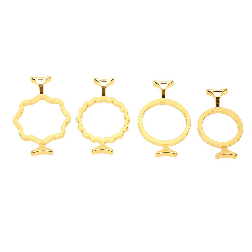 4Pcs Wax Seal Molds Gold Color Zinc Alloy Assorted Style Sturdy  Wax Seal Stamp Rings for 0.9