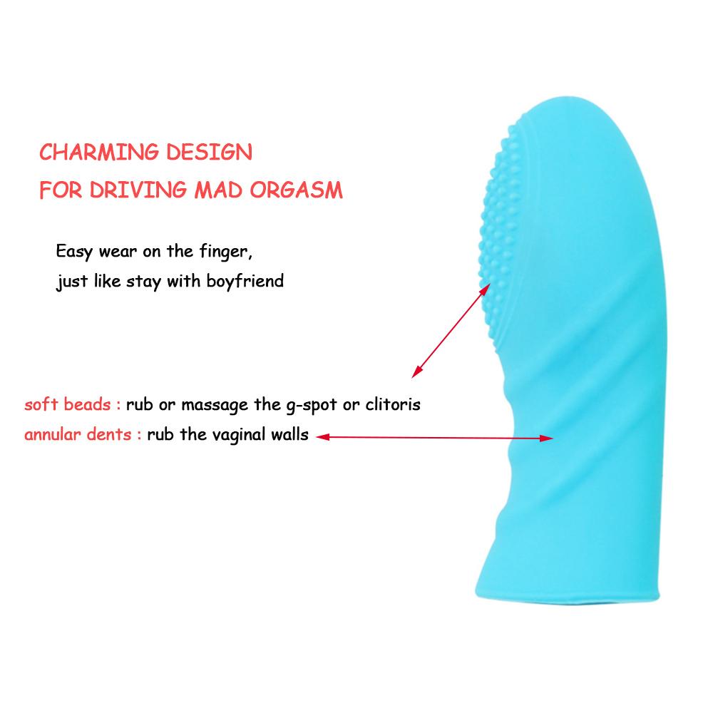 Finger Vibrator for Women G-spot Clit Stimulator Masturbation Massager Lesbian Erotic Silicone Finger Condom Sex Toys for Couple