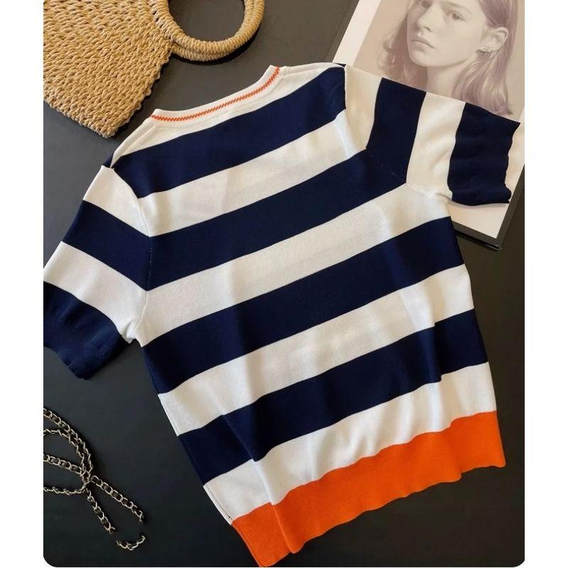 

2024 New Arrival Women s round Neck Short Sleeve Casual Women s Knitted Sweater Slim-Fit Underwear Top Women Picture Color 155/80A 36