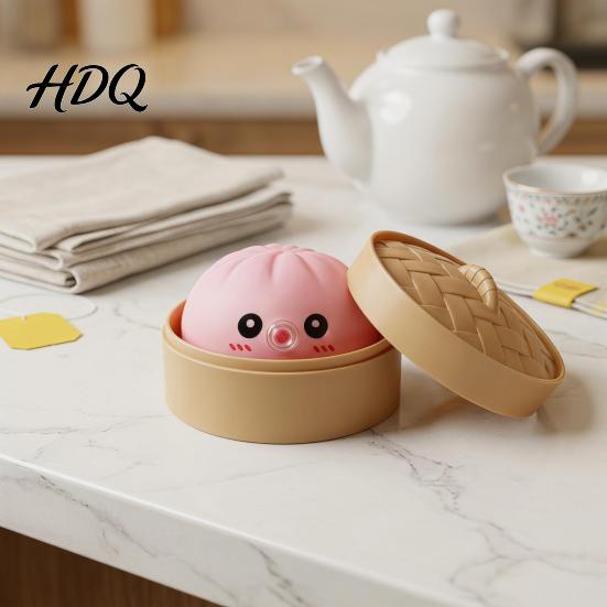 Bubble Blowing Toy Rice Dumpling Squeeze Soft Stress Relief Balls Cute Tactile Sensory Blow Bubbles Shape Skin-Friendly Fidget for Adults
