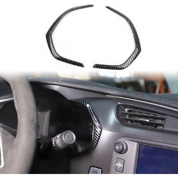 

Korlot Carbon Fiber Side Meter Dashboard Cover Trims for Chevrolet Corvette C7 Interior Accessories