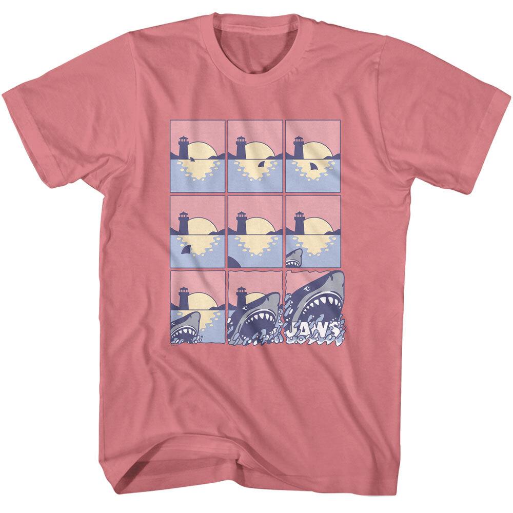 Jaws 70 Thriller Movie Amity Island Lighthouse Comic Strip Men T Shirt S
