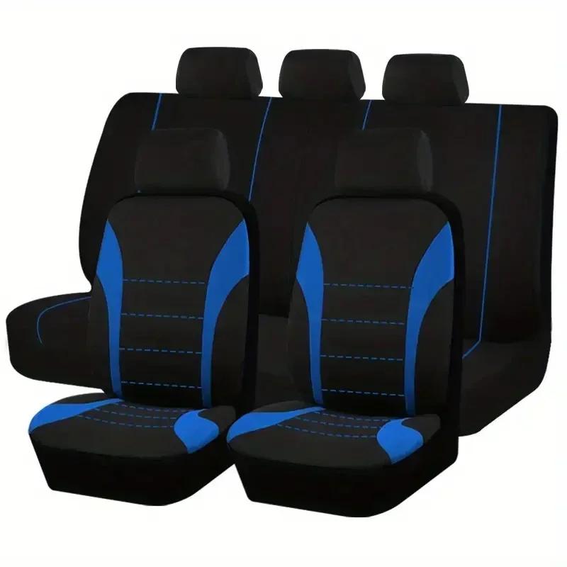 new Seat Covers Set Car Cushion Auto Accessories Seat Protect Five-Seat Universal Black Gray Blue Red 9pcs