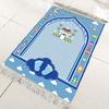 VIKAMA Children's Prayer Mat with Cartoon Mosque Lantern Design Foldable Portable Indoor/Outdoor Muslim Prayer Mat