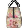 Eiffelturm Lunchtaschen Vintage Zeitung Lunchbox-Taschen Fahrrad mit Blumen für Frauen Waschbare Lunchbehälterbox