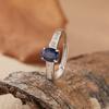 Natural Sapphire Ring Women'S S925 Sterling Silver Colored Jewelry Xiaohongshu Wechat Channels Earrings