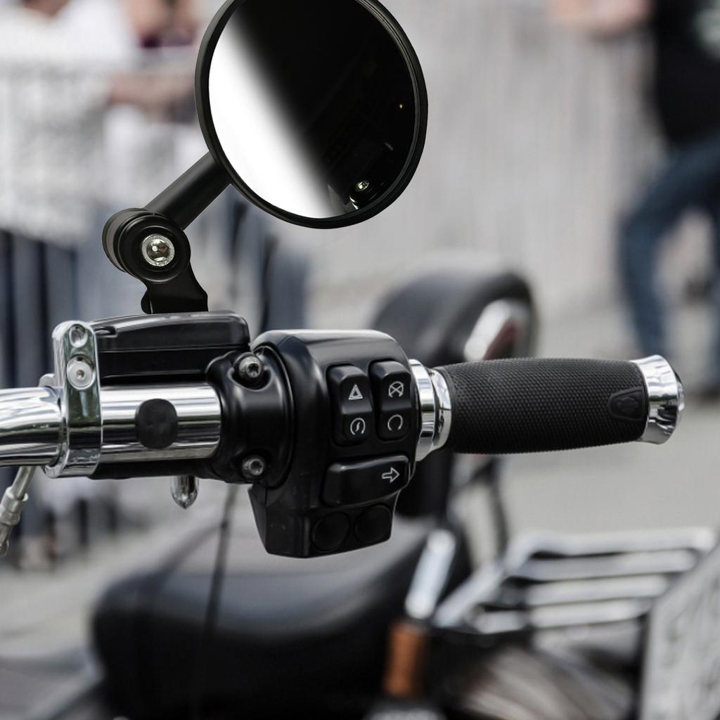 Vintage Motorcycles Scooter Handlebar Convex Mirror Black Round for ATV Scooter Dirt Bike Universal Convex Mirror