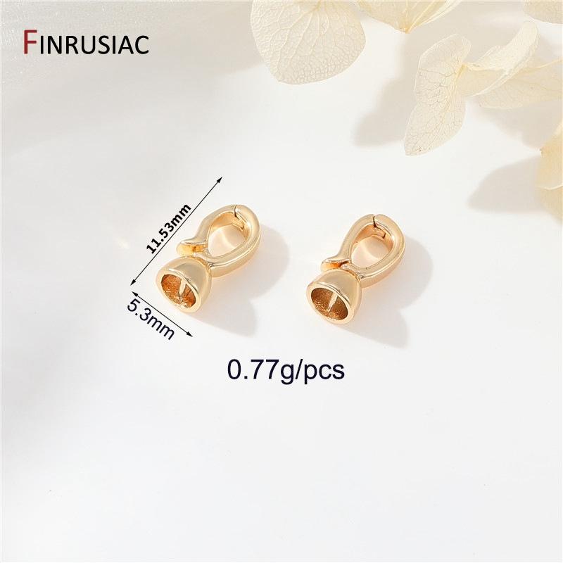 

14K Gold Plated Brass Closure Fasteners Lock Connector Clasps For DIY Needlework Beads Pearls Jewelry Making Accessories 2 pieces