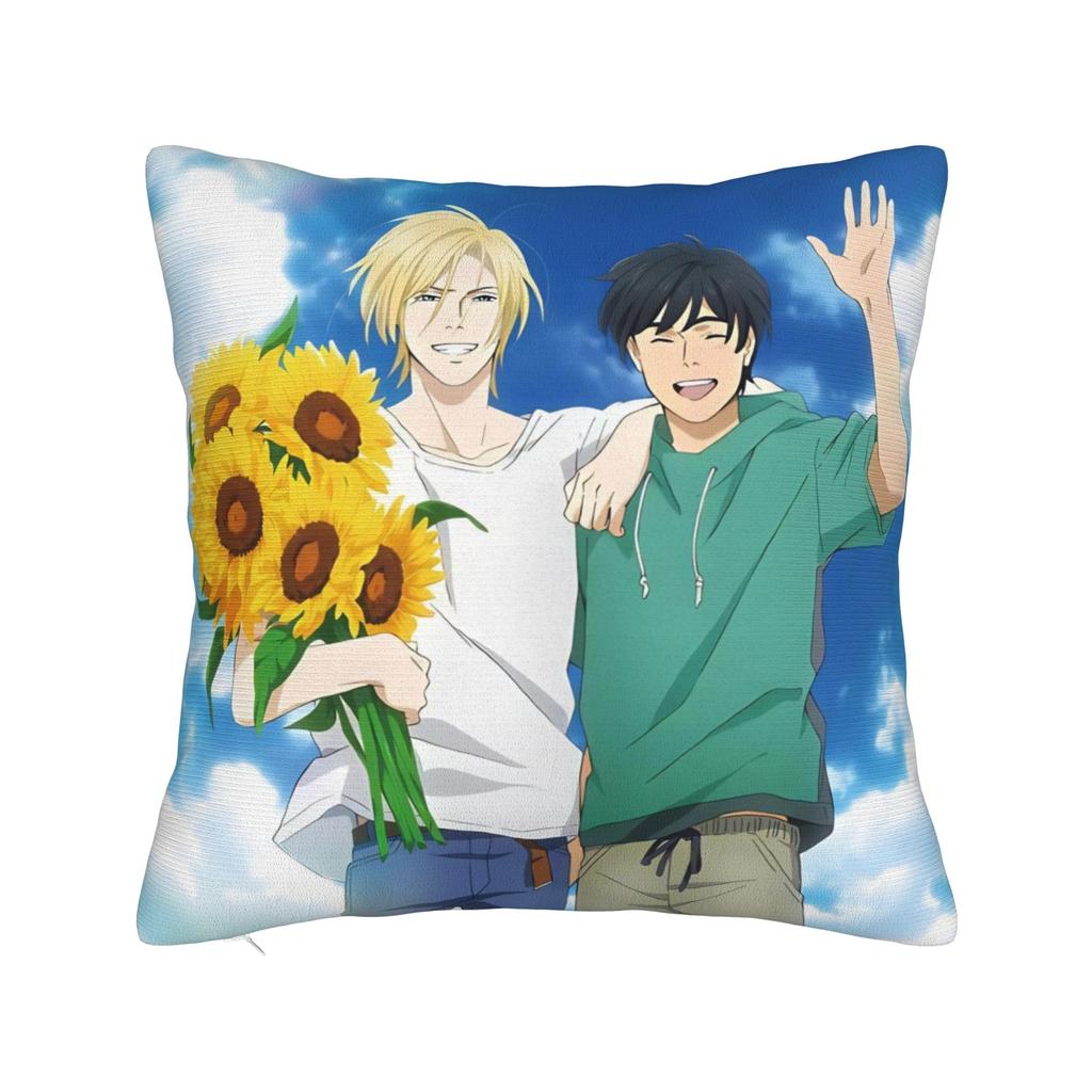 Dekoracyjne Poszewki na Poduszki Banana Fish Akcesoria Anime Poszewka na Poduszkę do Łóżka Pokrowiec na Poduszkę z Zamkiem Błyskawicznym Wielorazowego Użytku
