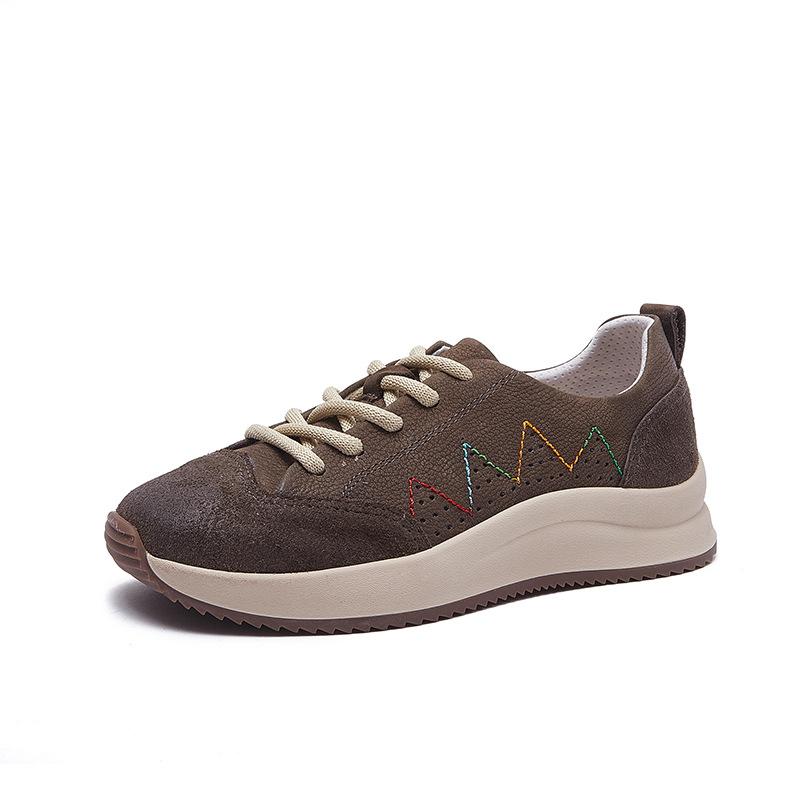 Genuine Leather Sports Women's Shoes Breadshoes Retro Classic Cowhide Forrest Gump Sneakers