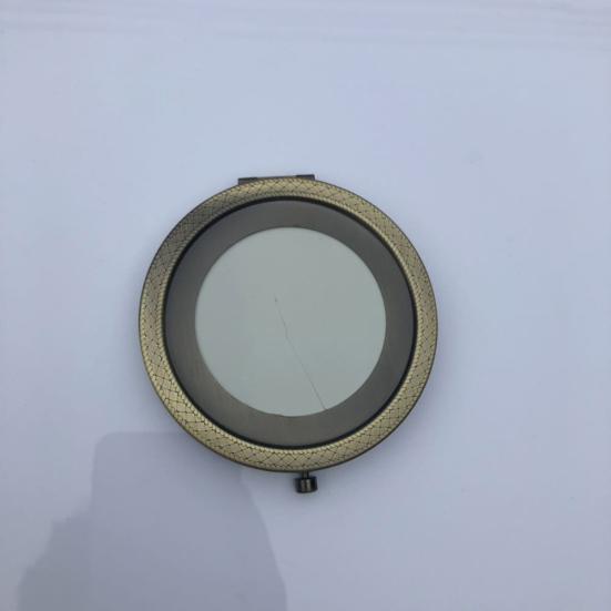 Retro Matt Runder Taschen-Make-up-Spiegel Tragbarer Doppelseitiger Klappvergrößerungsspiegel