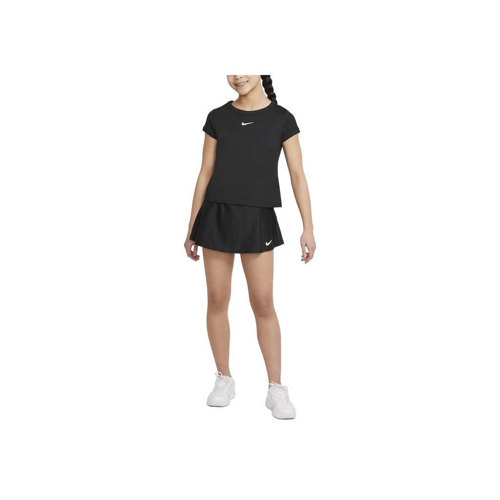 Nike Kids SS23 Solid Logo Casual Tennis Skirt Kids Bottoms Black CV7575-010