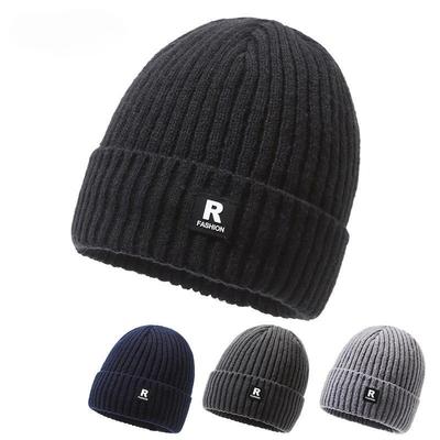 Hat Men's Winter Plush Thickened Thermal Hat Outdoor Riding Cold-proof Knitted Hat Cold Hat Plush Wool Hat