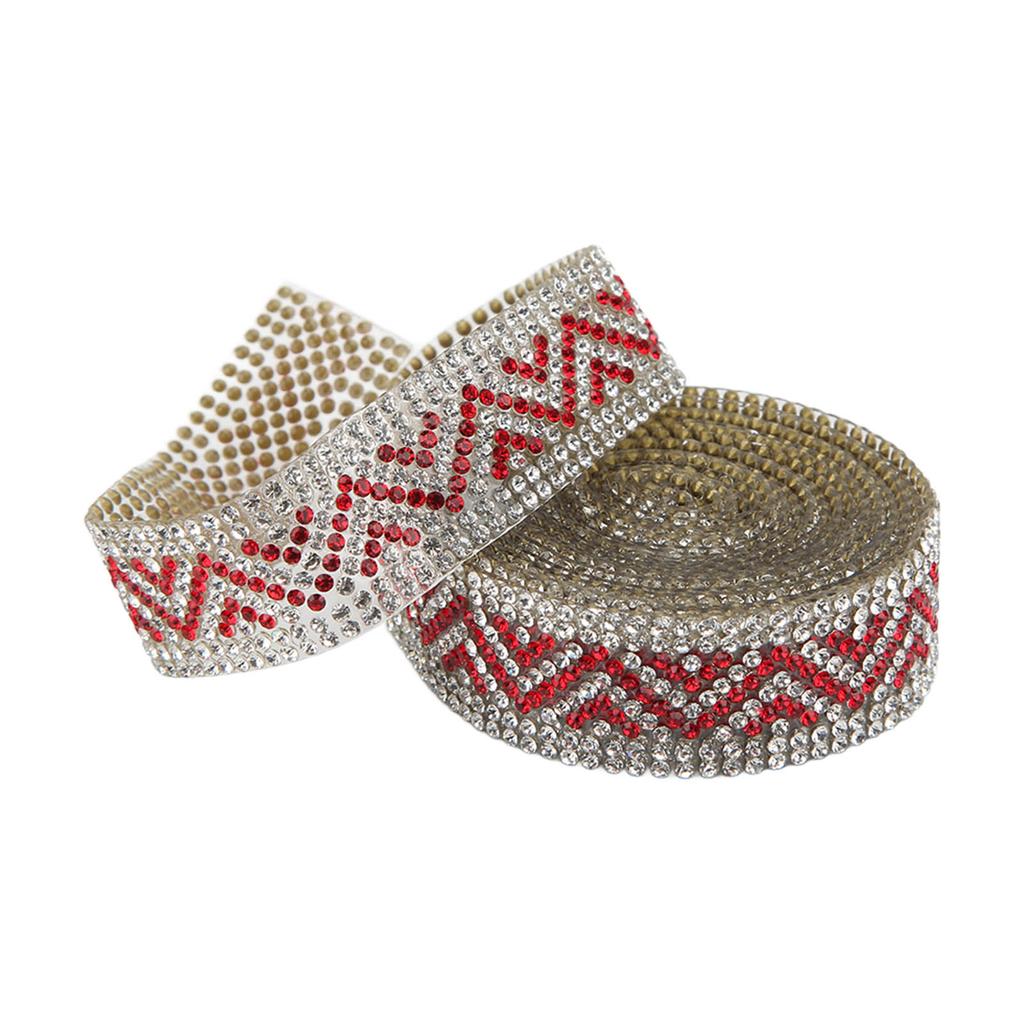 Rhinestone Chain 2 Yards 2cm Width Shiny Gloss Colours Texture DIY Crafts Ribbon for Wedding